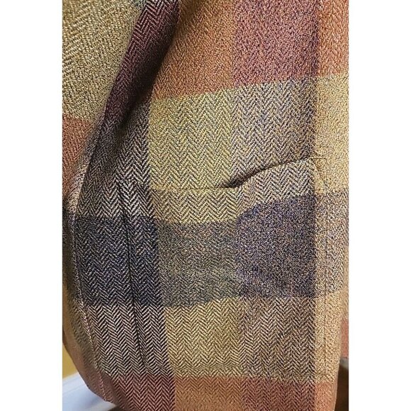 Avoca Collection Coat Women XXL 100 Wool Made In Ireland Patchwork Jacket 14 EUC - Picture 4 of 11